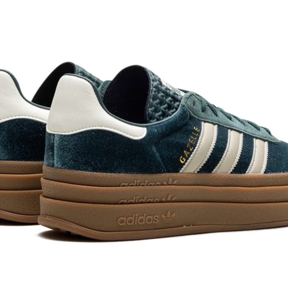adidas Women’s Platform Suede Sneakers in Teal, White and Brown - Picture 4 of 11